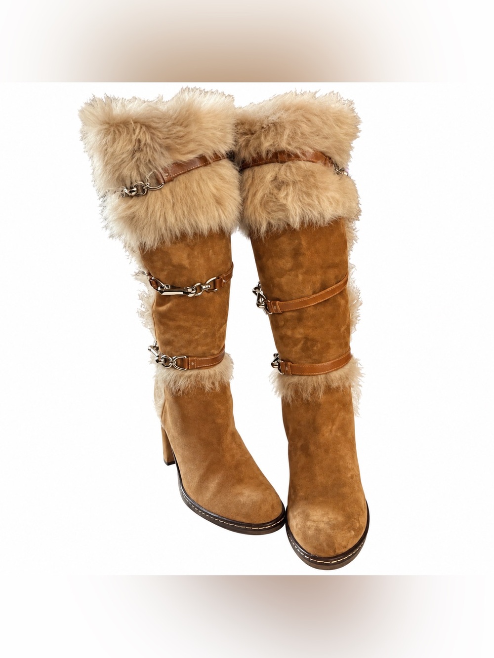 Coach Jessica Suede & Faux Fur Boots. Excellent condition